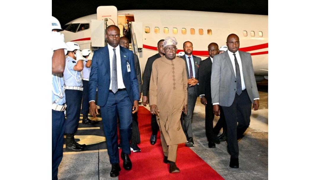 Tinubu arrives Brazil for BRICS Summit
