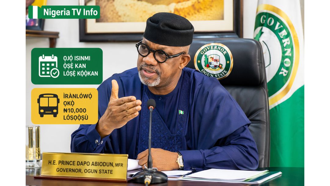 Featured image: Abiodun Approves Weekly Day Off, ₦10,000 Transport Allowance for Ogun Workers