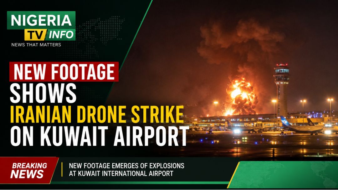 Featured image: New Footage Shows Iranian Drone Strike On Kuwait Airport