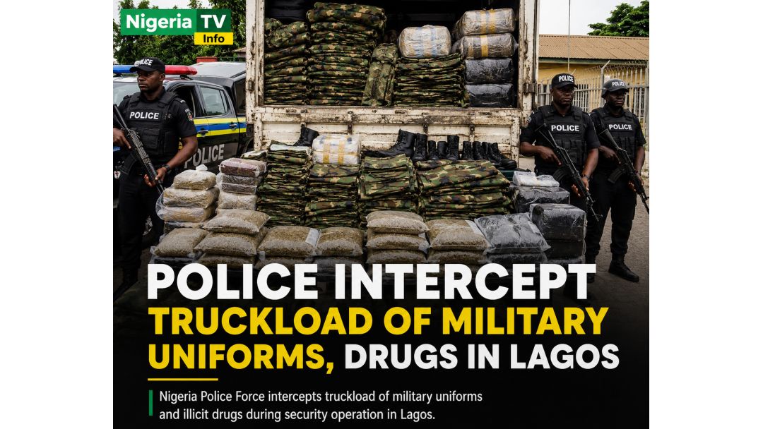 Featured image: Police Intercept Truckload of Military Uniforms, Drugs in Lagos
